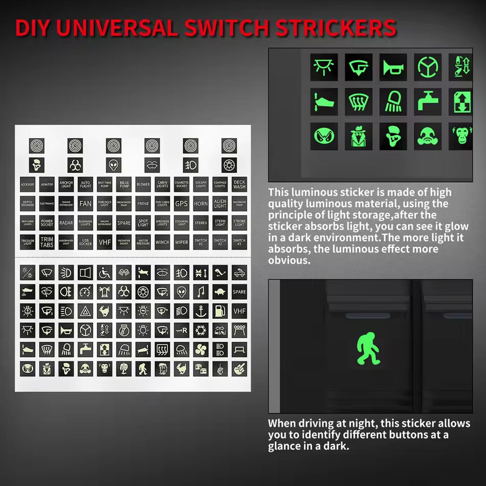 Pre-wired 6 Gang Blue LED Rocker Switch Panel 12-24V for Car Caravan Boat Marine