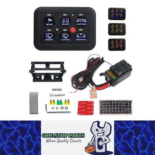 12-24v 6 Gang LED Touch Switch Panel Car/Boat+Power Distribution Relay Fuse box