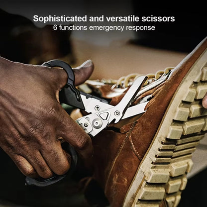 Multitool 6 in 1 First Aid Tactical Folding Scissor Outdoor Survival Tool