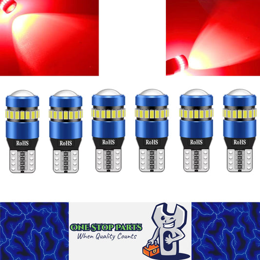 6pcs T10 Red 19SMD Canbus LED Bulbs Super Bright 194 W5W T10 LED Globes