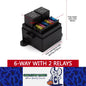12V Relay Box 2 Way 40A Relay and 6 Way ATC/ATO Fuse Holder with Relay Fuse