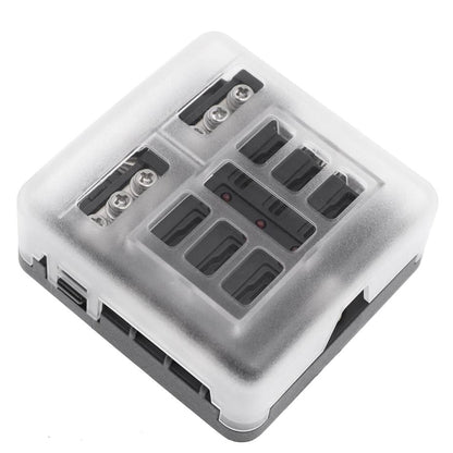 6 Way Fuse Box with cover and name plate stickers with busbar (1pc)
