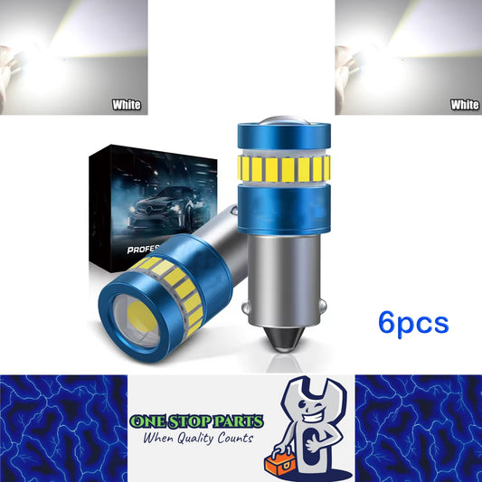 6pcs BA9S Cool White 12V 19SMD Canbus Super Bright T4W LED Bulbs BA9S LED Globes