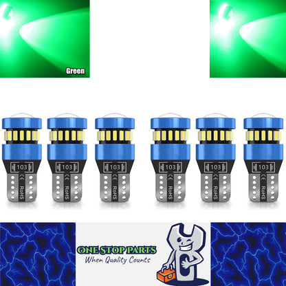 6pcs T10 Green 19SMD Canbus LED Bulbs Super Bright 194 W5W T10 LED Globes