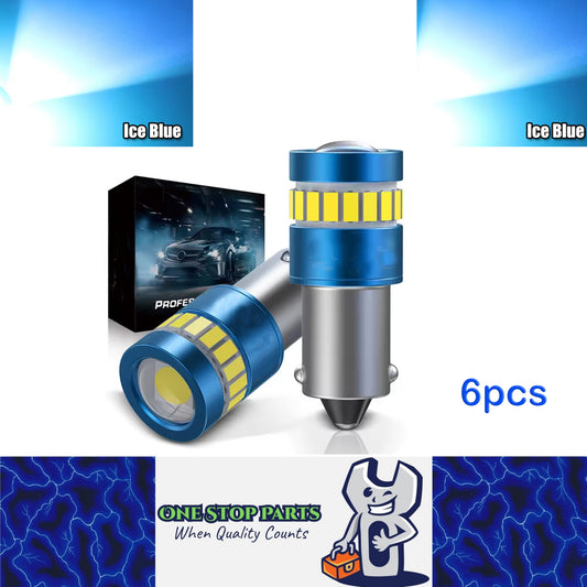 6pcs BA9S Ice Blue 12V 19SMD Canbus Super Bright T4W LED Bulbs BA9S LED Globes