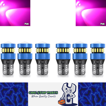 6pcs T10 Pink/Purple 19SMD Canbus LED Bulbs Super Bright 194 W5W T10 LED Globes