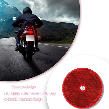 6 x Red Reflectors Screw on Red Reflectors 80mm Round Reflectors with Screws