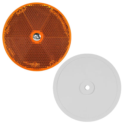 6 x White Reflectors Screw on White Reflectors 80mm Round Reflectors with Screws