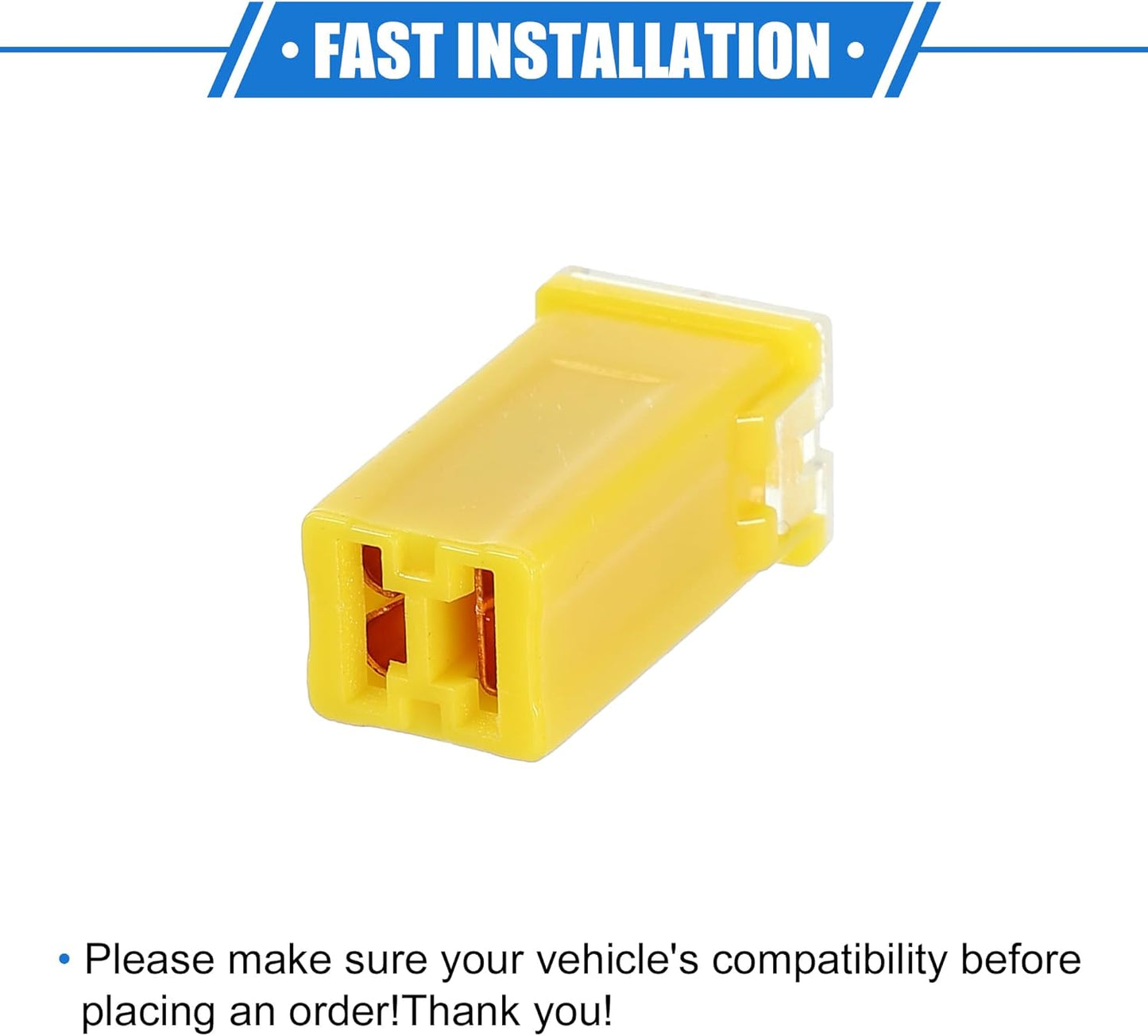 5 x 60Amp Yellow Small Slow Blow Fuse Block 10mmx12mm x 27mm High 60A Fuse (5pcs
