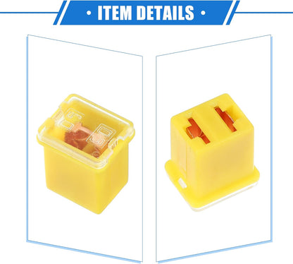 5 x 60Amp Yellow Mini Slow Blow Fuse Block 10mmx12mm x 16mm High 60A Fuse (5pcs)