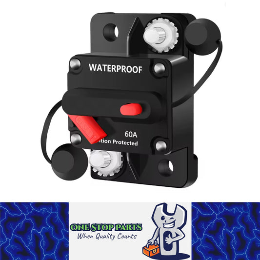 60A Circuit Breaker Manual Reset 12V 24V WaterProof for Car Truck Boat Marine