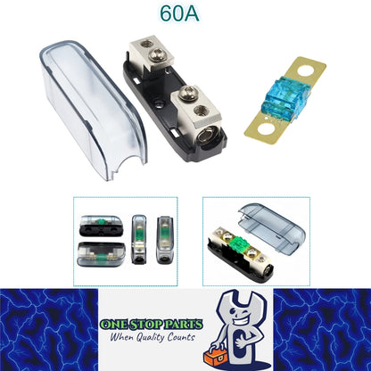 ANS Inline Fuse Holder with Bolt On 60 Amp Midi Fuse Supplied (60A) Fuse Holder