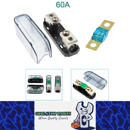ANS Inline Fuse Holder with Bolt On 60 Amp Midi Fuse Supplied (60A) Fuse Holder