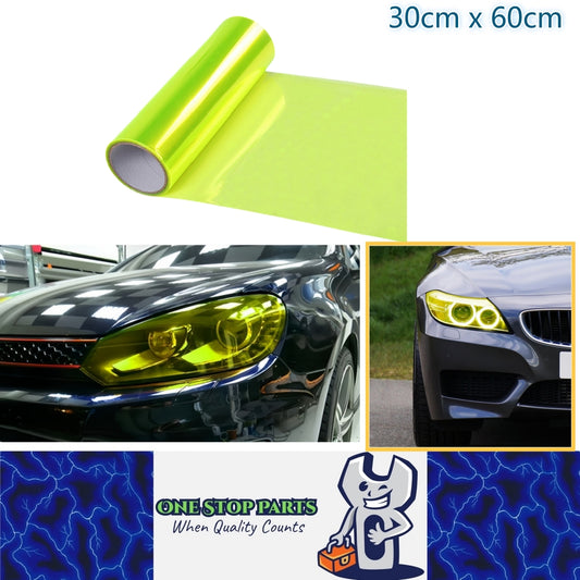 Fluorescent yellow PVC Tint Film Wrap for Headlights and Tail Lamps 30cm x 60cm
