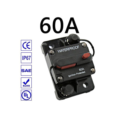 12v 60A Circuit Breaker Manual Reset Water Proof Ideal for 4wd Caravan Boat