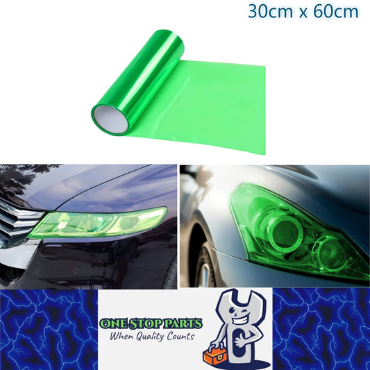 Green PVC Tint Film Wrap for Headlights and Tail Lamps 30cm x 60cm Green Film