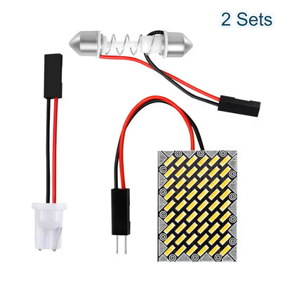 2 x Car LED Interior Reading Lamp Dome Light Adhesive Back with T10 Festoon Base