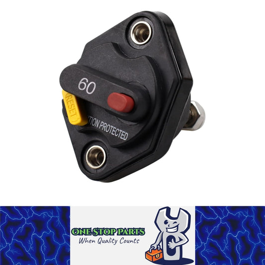 Recessed 60Amp Manual Reset Circuit Breaker Car Boat Caravan Neat Finish