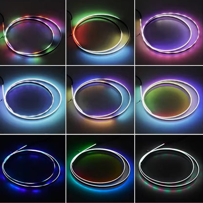 Car LED Ambient Light 64 Colours App Remote Control USB Atmosphere Strip Lamp