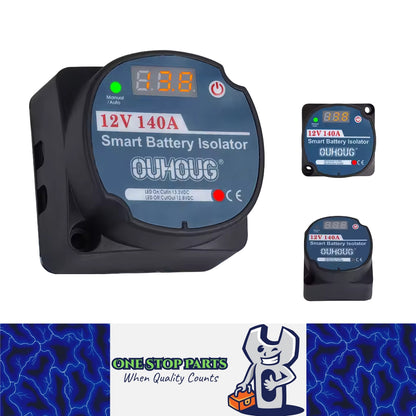 12V 140 Amp Smart Battery Isolator Voltage Sense Relay VSR with LED Display