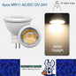6 x MR11 3W LED Spotlight AC/DC 12V-24V 38° 4000K Daylight White Downlight