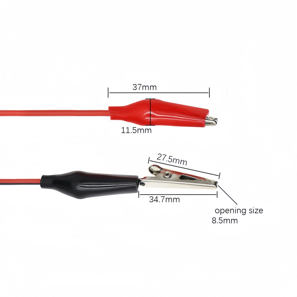 5 x 1M Electrical Alligator Clips Cable Jumper Wire Test Leads Double-ended Clip