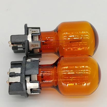 2 x PHILIPS PWY24W 12V 24W Amber Halogen Globes Original Indicator Lamps