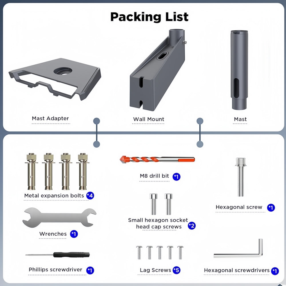 Starlink Gen3 V3 Wall Mount Kit Wall Pole Roof Bracket for Starlink Gen3 Antenna