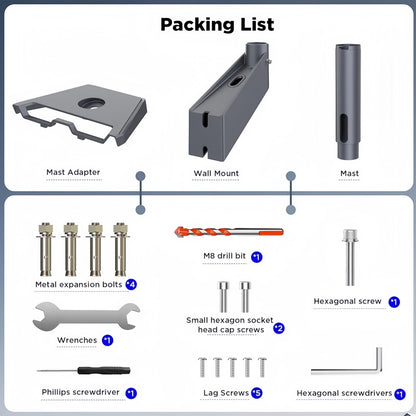 Starlink Gen3 V3 Wall Mount Kit Wall Pole Roof Bracket for Starlink Gen3 Antenna