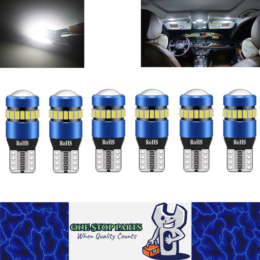6pcs T10 Cool White 19SMD Canbus LED Bulbs Super Bright 194 W5W T10 LED Globes