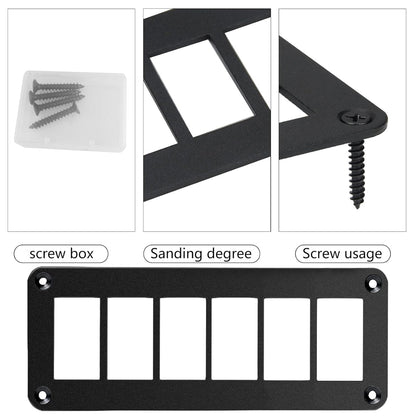 6 Gang Rocker Switch Panel Holder Alloy Frame suits 37 x 21mm Carling ARB Switch