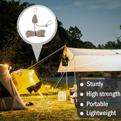6x Khaki Reflective Camping Tent Rope Tie down Fastener Tensioner Ratchet Hanger