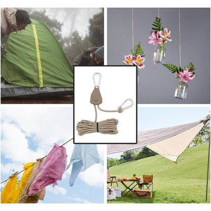 6x Khaki Reflective Camping Tent Rope Tie down Fastener Tensioner Ratchet Hanger