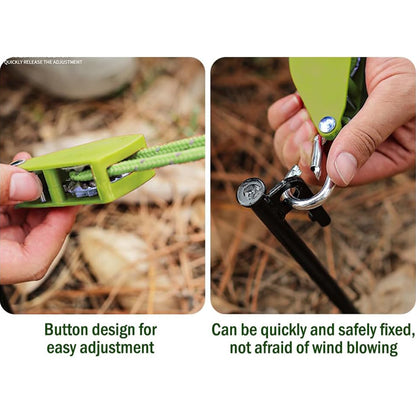 6x Green Reflective Camping Tent Rope Tie down Fastener Tensioner Ratchet Hanger
