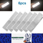 6 X White Reflectors Adhesive Backing Stick on White Reflectors 150x50mm 6pcs