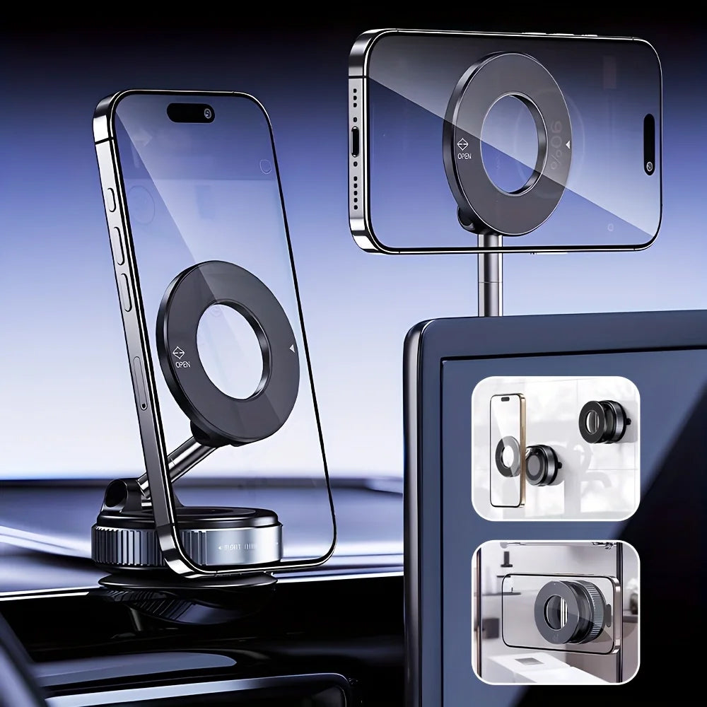 360° Rotating Magnetic Car Phone Holder Retractable & Foldable Cell Phone Stand
