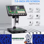 7 inch IPS 1200X Digital Microscope 5MP 1080P 8 LEDs Coin Microscope for Circuit