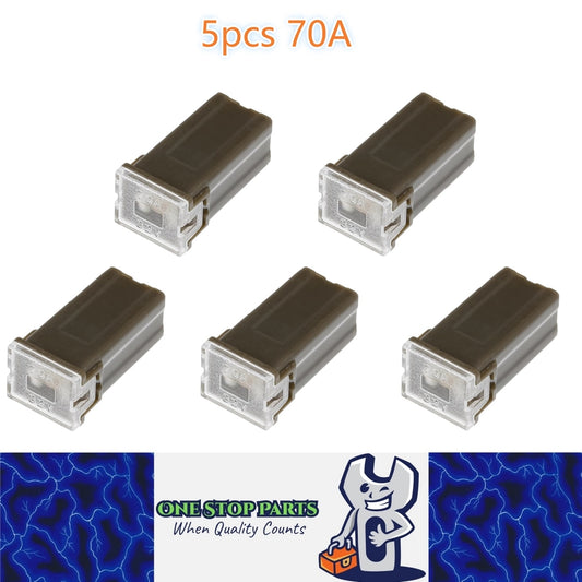 5 x 70Amp Light Black Small Slow Blow Fuse Block 10mmx12mm x 27mm High 70A Fuse