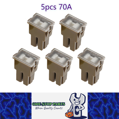 5 x 70Amp Light Black Medium Female Slow Blow Fuse Block 15x22x32mm High fuse