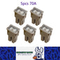 5 x 70Amp Light Black Medium Female Slow Blow Fuse Block 15x22x32mm High fuse
