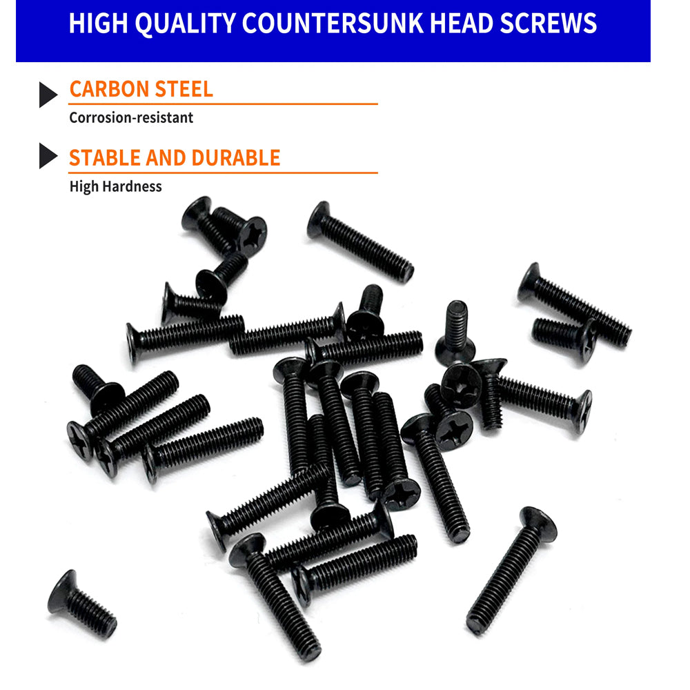 720pcs Mini Flat Head Phillips Screws Kit M1.4/1.7/2/2.5/3 for Laptop Electronic