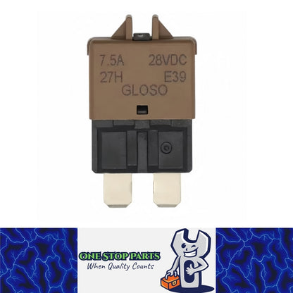 7.5Amp Standard Blade Fuse Circuit Breaker Manual Reset Circuit Breaker 7.5A 1pc