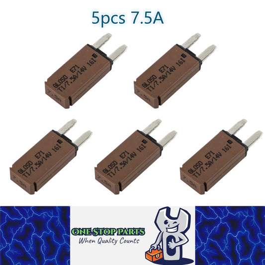 5x 7.5A Auto Reset Mini Blade Fuse Circuit Breaker E71 ATM for Car Boat RV Truck