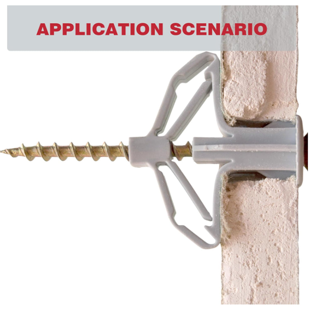 100pcs Drywall Anchor Kit 75Lbs Hollow Wall Anchor Plasterboard Plug with Screw