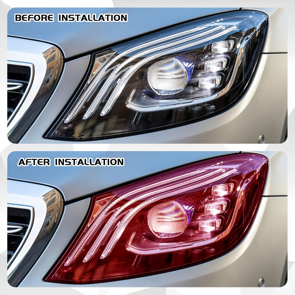 Red PVC Tint Film Wrap for Headlights and Tail Lamps 30cm x 60cm Red Film