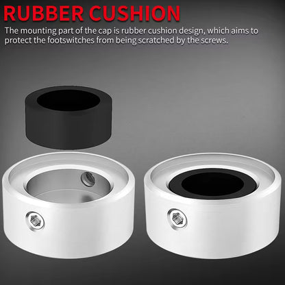 7pcs Metal Foot Switch Topper With Rubber Insert for Guitar Effect Pedal Buttons