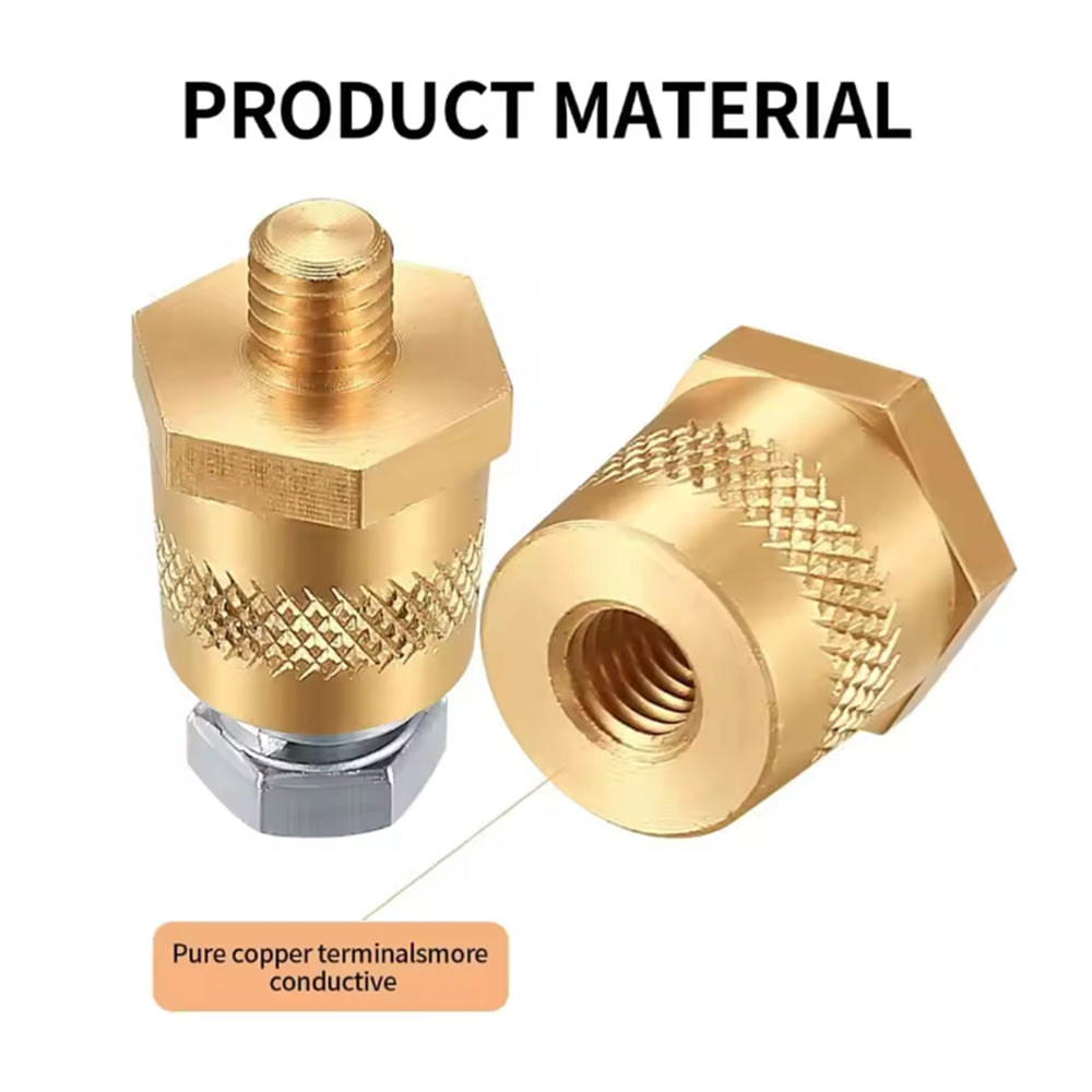 Pair M8 Battery Terminal Post Converters SAE JIS Adapters Positive Negative Car