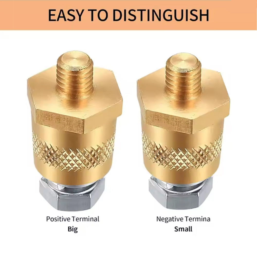 Pair M8 Battery Terminal Post Converters SAE JIS Adapters Positive Negative Car