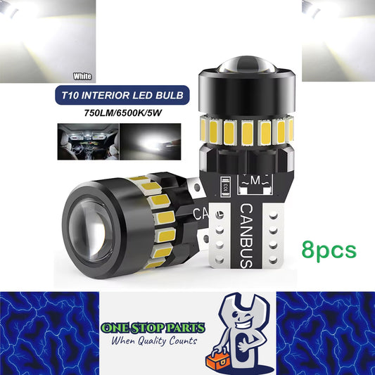 8pcs T10 Cool White 19SMD Canbus LED Bulbs Super Bright W5W 194 T10 LED Globes