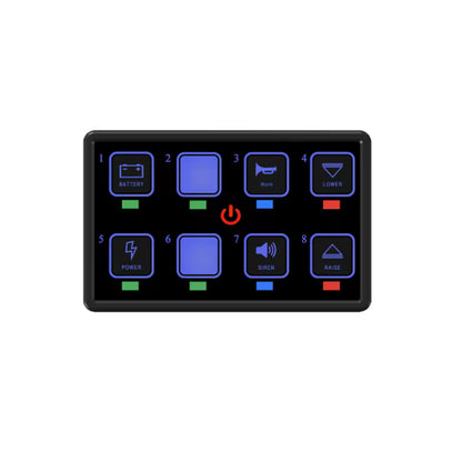 12v - 24v 8 Gang Bluetooth LED Touch Switch Panel Blue Car or Boat + App Control